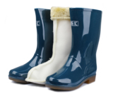 秋冬雨鞋女中筒防滑保暖水靴雨靴加绒水鞋平跟防水鞋子厨房胶鞋