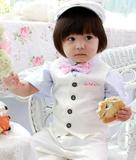 韩国进口正品代购儿童男童礼服 小王子西装马甲裤子2件套装1-13号