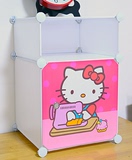 简易床头柜简约现代卧室塑料收纳柜卡通储物柜柜子特价KT猫柜