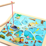木质磁性钓鱼儿童益智力玩具男孩女孩宝宝1-2-3-4岁男童生日礼物