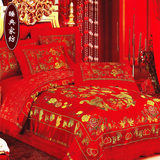 SD/睡典床品件套杭州丝绸四件套婚庆大红龙凤被套结婚床上用品