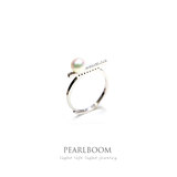 【pearlboom】日本akoya海水珠 925纯银平衡系列珍珠戒指