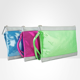 Biotherm碧欧泉 粉色绿色蓝色压印小包化妆包手拿包化妆品收纳包
