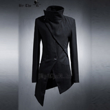 哥特式外套 原创设计暗黑系发型师时尚纱卡棉加绒质感潮男风衣
