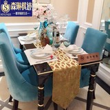 森琳棋迹新古典餐桌欧式小户型实木餐桌椅组合客厅简约饭桌样板房