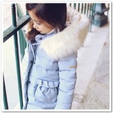 女童棉衣韩国童装2014冬装新韩版中长款裙式外套棉衣棉袄儿童棉服