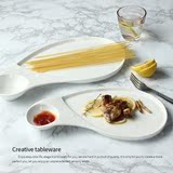 日式纯白色创意饺子盘子陶瓷餐具家用点心盘菜盘子鱼盘水果沙拉盘