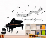包邮可移除钢琴墙贴纸 音乐教室幼儿园培训琴行学校装饰布置贴画