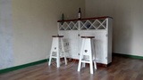 美式乡村地中海风格定制吧台做旧实木酒柜餐边柜吧凳简约时尚环保