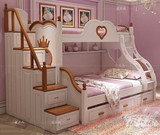 子母床上下床双层床儿童床公主床高低床松木围栏储物宜家实木书桌