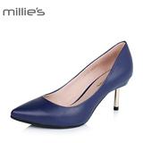 Millie's/妙丽秋季专柜同款牛皮通勤高跟鞋尖头女单鞋LMQ25CQ5