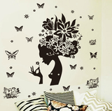 蝴蝶精灵墙贴卧室温馨客厅电视创意床头装饰墙上贴画墙画墙壁贴纸