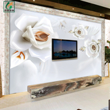 3D浮雕立体温馨花卉壁纸卧室无缝大型壁画客厅电视背景墙纸无纺布