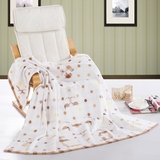 儿童毯子纯棉毛巾被双层超柔软正方夏季单人宝宝午睡盖毯薄空调被