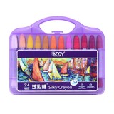 水溶性炫彩棒24色儿童旋转式油画棒 火箭蜡笔 绘画涂鸦笔