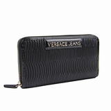 Versace/范思哲正品新款女长款钱包黑色个性褶皱手拿包钱包