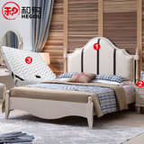 和购家具地中海床实木床1.5米双人床1.8米储物高箱欧式床HG-ML602