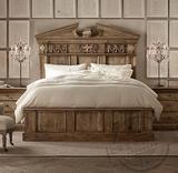 复古欧式家具美式法式乡村风格LOFT风格全松木实木床雕花床