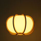 HJ创意实木LED圆形餐厅吊灯 北欧日式水晶餐厅吧台咖啡厅吊灯