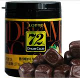 韩国进口乐天Lotte72%纯黑巧克力90g罐装健康休闲零食食品