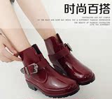 韩版时尚雨鞋女士保暖雨靴高筒骑士马靴韩国平跟显瘦长筒水鞋