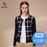 Hazzys商场同款2016春季新款女装 针织衫时尚毛衣开衫外套女短款