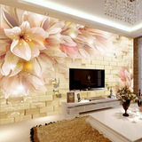 大型壁画欧式3D立体现代客厅电视背景墙纸壁纸卧室温馨花卉无缝布