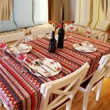 热卖东南亚波西米亚桌布 条纹桌布布艺 地中海风格棉麻餐桌布