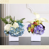 现代简约欧式样板间装饰品盆栽摆件客厅插花花瓶假花 仿真花 花卉