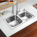 德国Continental厨房304不锈钢大水槽双槽套餐洗碗洗菜池水池水盆