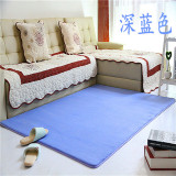 现代纯色加厚珊瑚绒地毯长方形客厅茶几床边毯家用卧室满铺定制