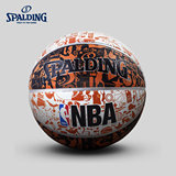 SPALDING官方旗舰店NBA涂鸦系列橡胶室外篮球-Red 73-722y