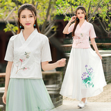 2016夏装新款民族风女装中国风中式改良古装汉服短袖唐装棉麻上衣