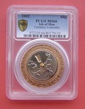 马恩岛2002年欧元货币转换器-60便士可旋转纪念币（获奖币）PC66