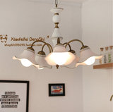 现代简约LED卧室铁艺吊灯创意陶瓷客厅灯书房餐厅灯北欧风格灯具