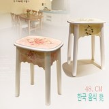欧式整装原木餐椅创意48.CM实木餐桌凳子现代时尚简约加固圆板凳