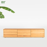 及木家具 北欧现代简约 榉木白橡 黑胡桃 2米实木客厅电视柜DG015