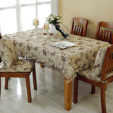 馨相伴中式桌布布艺棉麻古典餐桌椅垫套装美式长方形流苏茶几台布