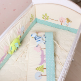 婴儿床围床笠5件送枕头韩国森林公园益智玩具防撞碰床品床靠包邮