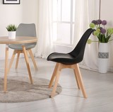 会客咖啡塑料椅创意办公电脑凳子欧式休闲椅宜家实木餐桌椅白色组