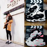 韩国ulzzang原宿韩版休闲春季增高潮运动鞋女黑白熊猫女跑鞋学生