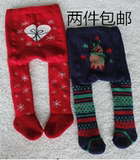 特价清仓批发外贸冬季款圣诞主婴儿童加大裆纯棉毛圈加厚连裤袜
