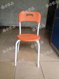 休闲快餐椅 等候椅 四脚钢架椅凳子 塑料椅 蓝色橙色黑色椅子