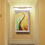 欧式发财树油画 山水风景抽象纯手绘玄关挂画 定制走廊客厅装饰画