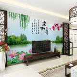 客厅电视背景墙壁纸现代中式墙纸壁画山水风景家和富贵无缝真丝布