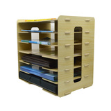 多功能办公室木制整理架书桌面木质书架杂志书本架A4文件架收纳盒