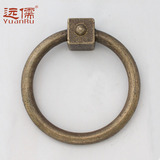 远儒铜雕中式仿古纯铜大门拉手圆环把手YRH965 直径10CM复古拉环