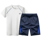 夏季男士休闲运动短袖套装韩版五分裤修身圆领半袖T恤两件套潮流