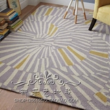 简约现代欧式美式抽象条纹日韩客厅茶几卧室手工腈纶混纺地毯定制