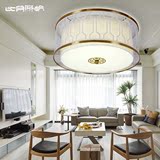 比月中式客厅卧室酒店客房灯现代简约创意布艺圆形led吸顶灯3968